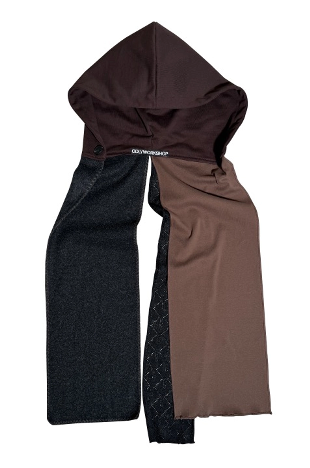 오들리워크샵 Mixed Hoodie Scarf, Walnut 상품 이미지 2