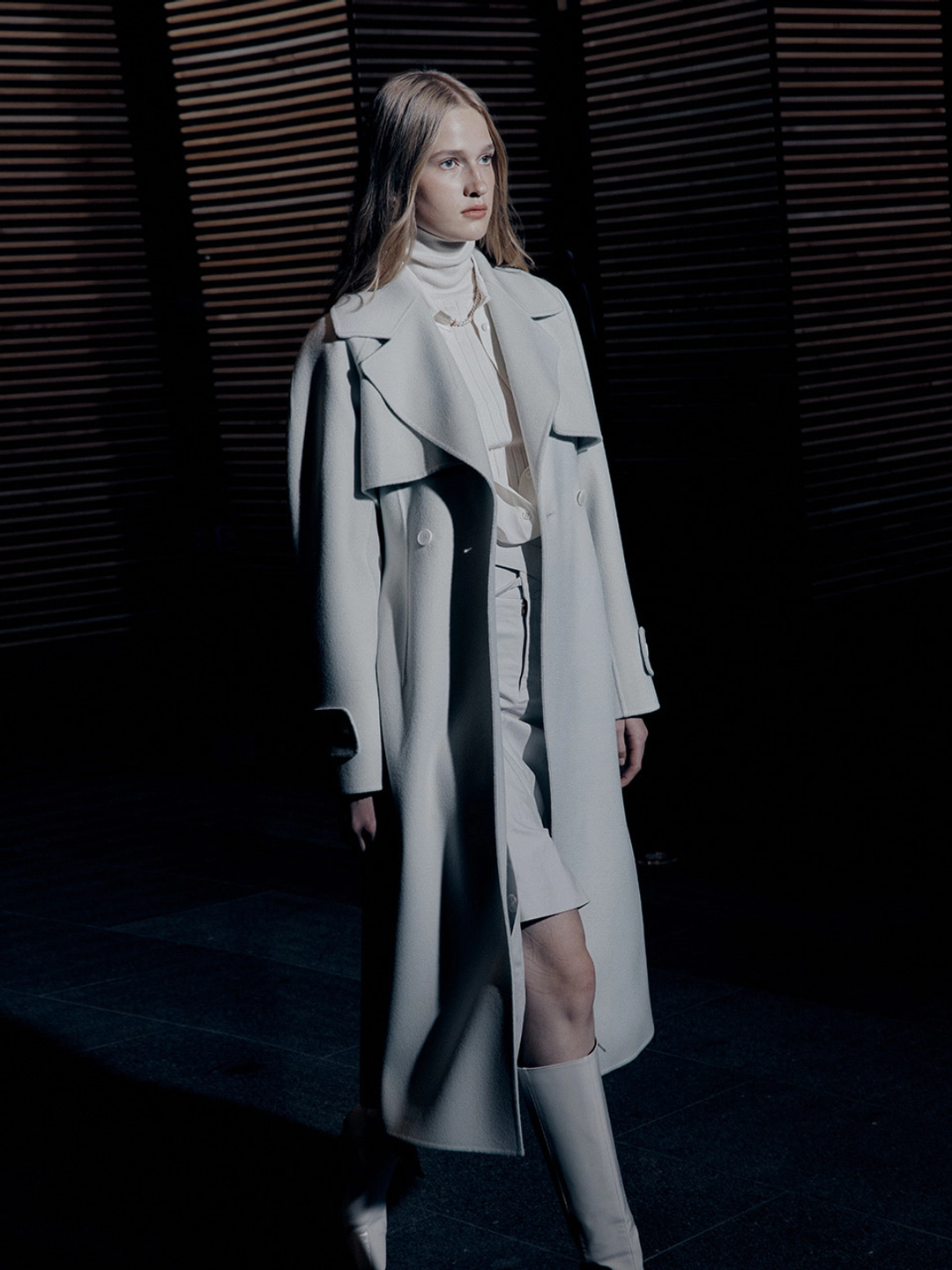 뮤제 [REFURB] DIANA Merino Wool Handmade Trench Coat_Light Gray 상품 이미지 3
