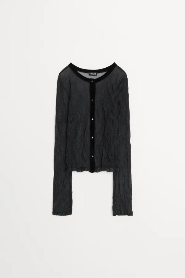 Noir Label Crinkled Cardigan