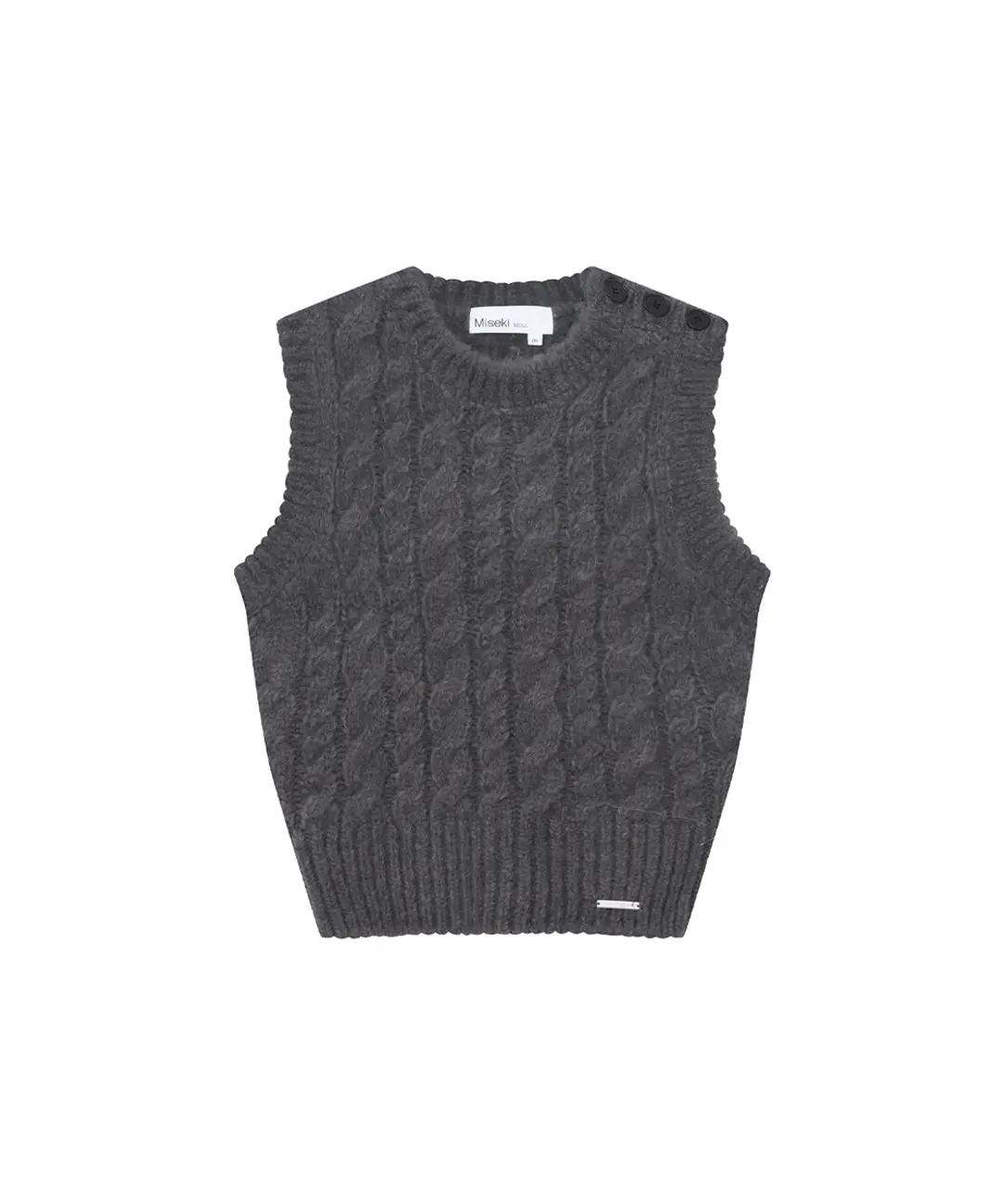 미세키서울 Cable knit vest CHARCOAL 상품 이미지 1
