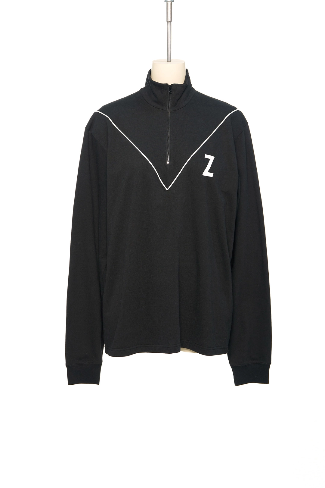 푸쉬버튼 FW25 ZERO BLACK HALF ZIP SWEATSHIRT 상품 이미지 1