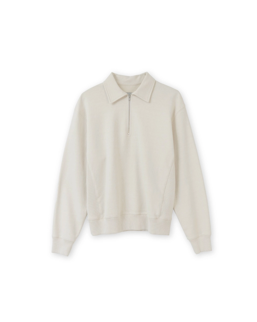 브라운야드 W Washed Sweat Half Zip Up, Ivory 상품 이미지 3