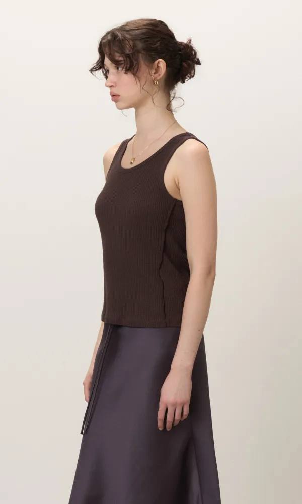 Bodice Sleeveless Top_Brown