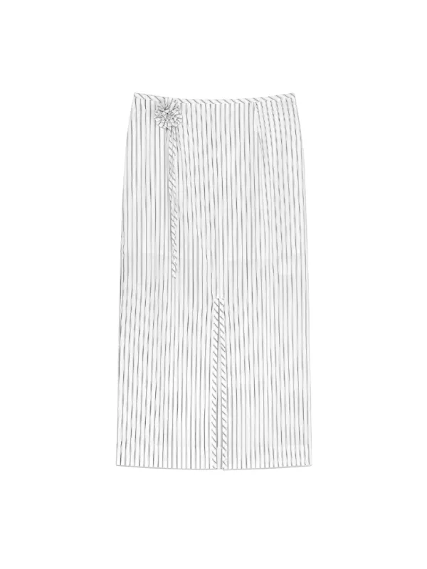 [사나,혜리 착용] Stripe Corsage Long Skirt Off-White Stripe