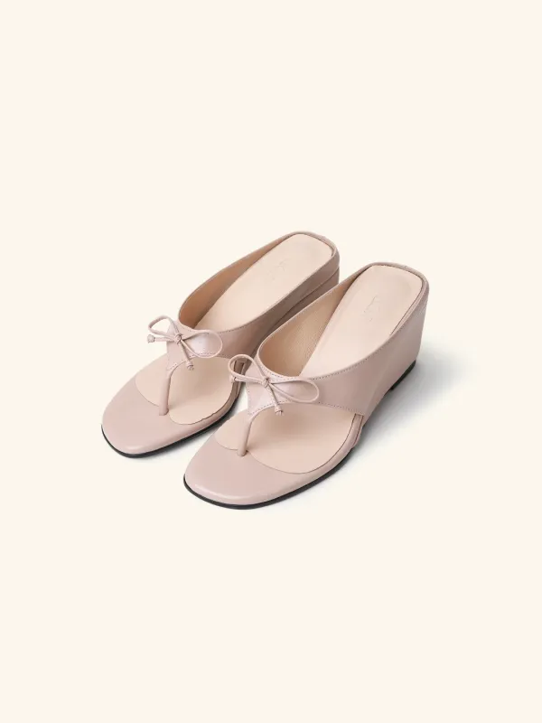 COIA wedge mule(ribbon) / 인디핑크