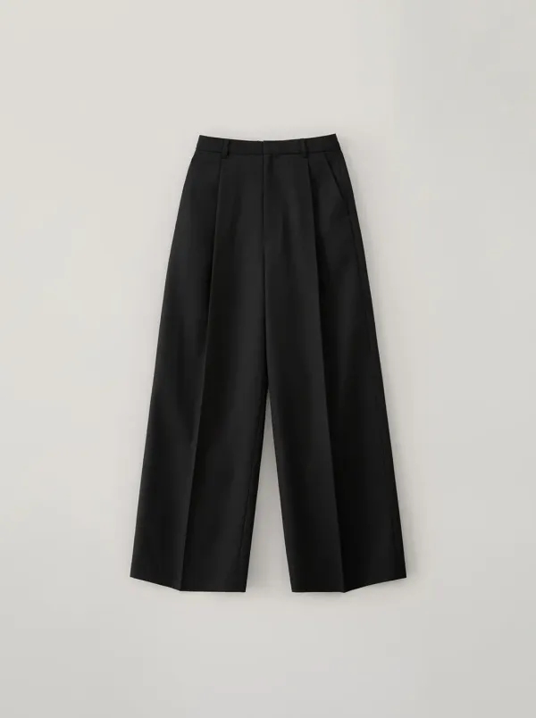 MILD WOOL PANTS_BLACK