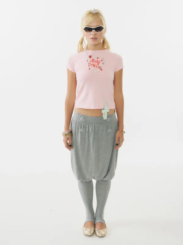 Baggy Leggings Pants Melange Gray