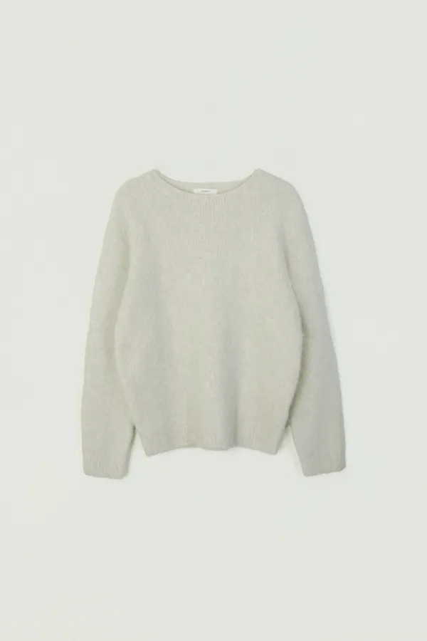 HAIRY WHOLEGARMENT FOX KNIT_IVORY