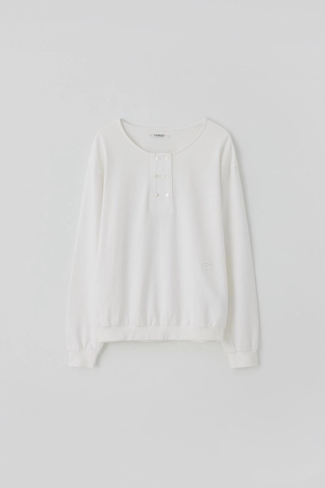 타낫 T/T Button henley sweatshirt (white) 상품 이미지 1