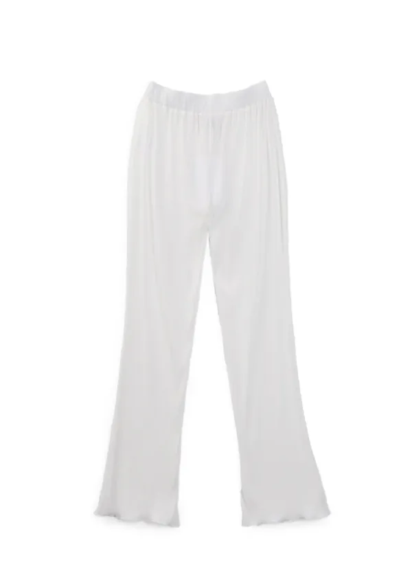 Mused Easy Bootscut Pants - White