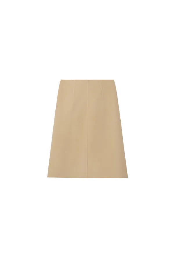 BUCKLE DETAILED SKIRT by HANDMADE [BEIGE]