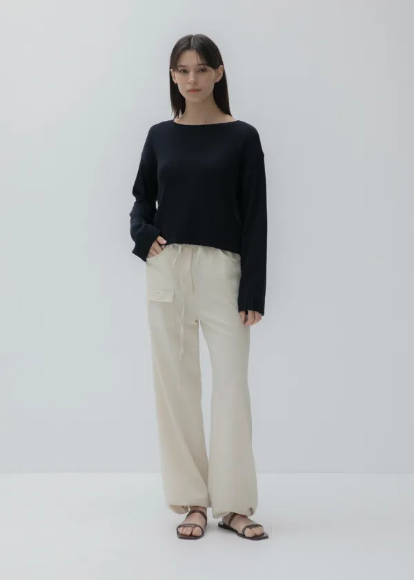 String pocket slacks (light beige)