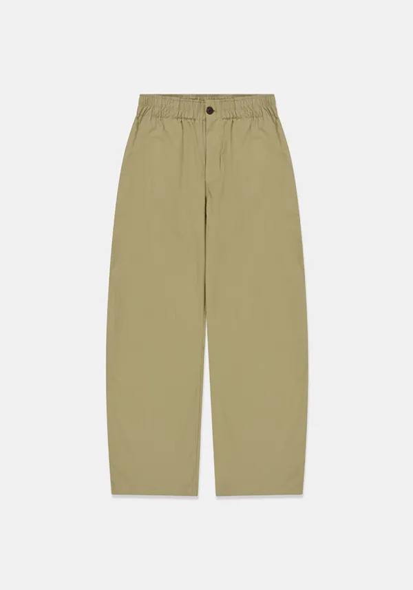 Cotton curved pants (Beige)