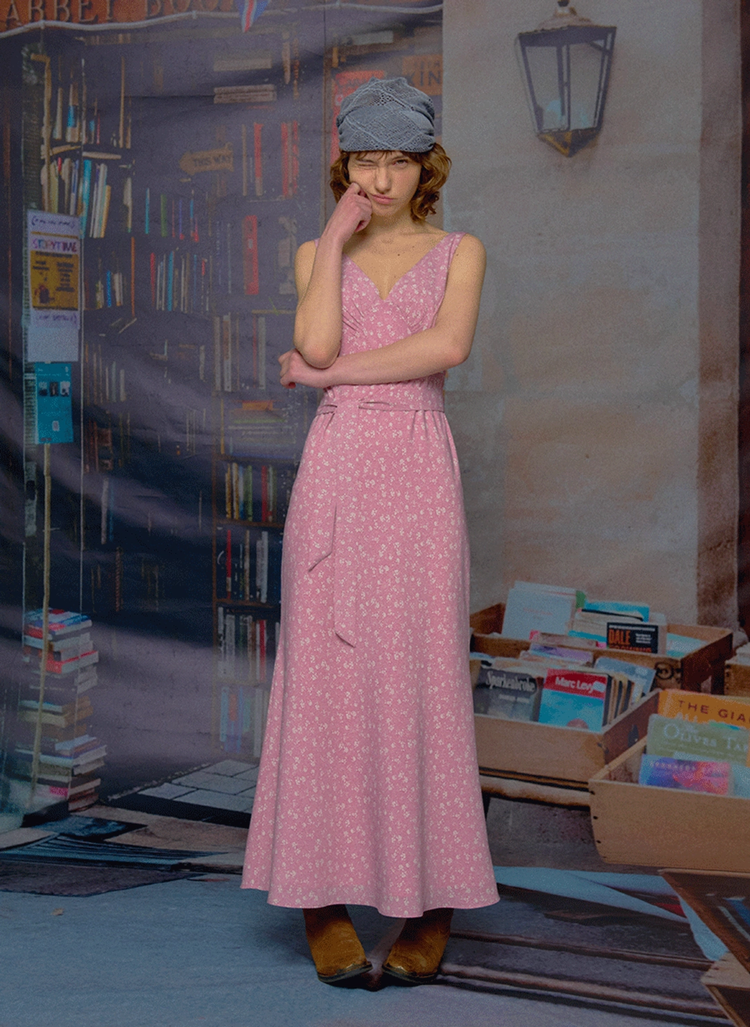 루루서울 Sunday Floral Slim Dress (Scarf Set / Pink) 상품 이미지 2