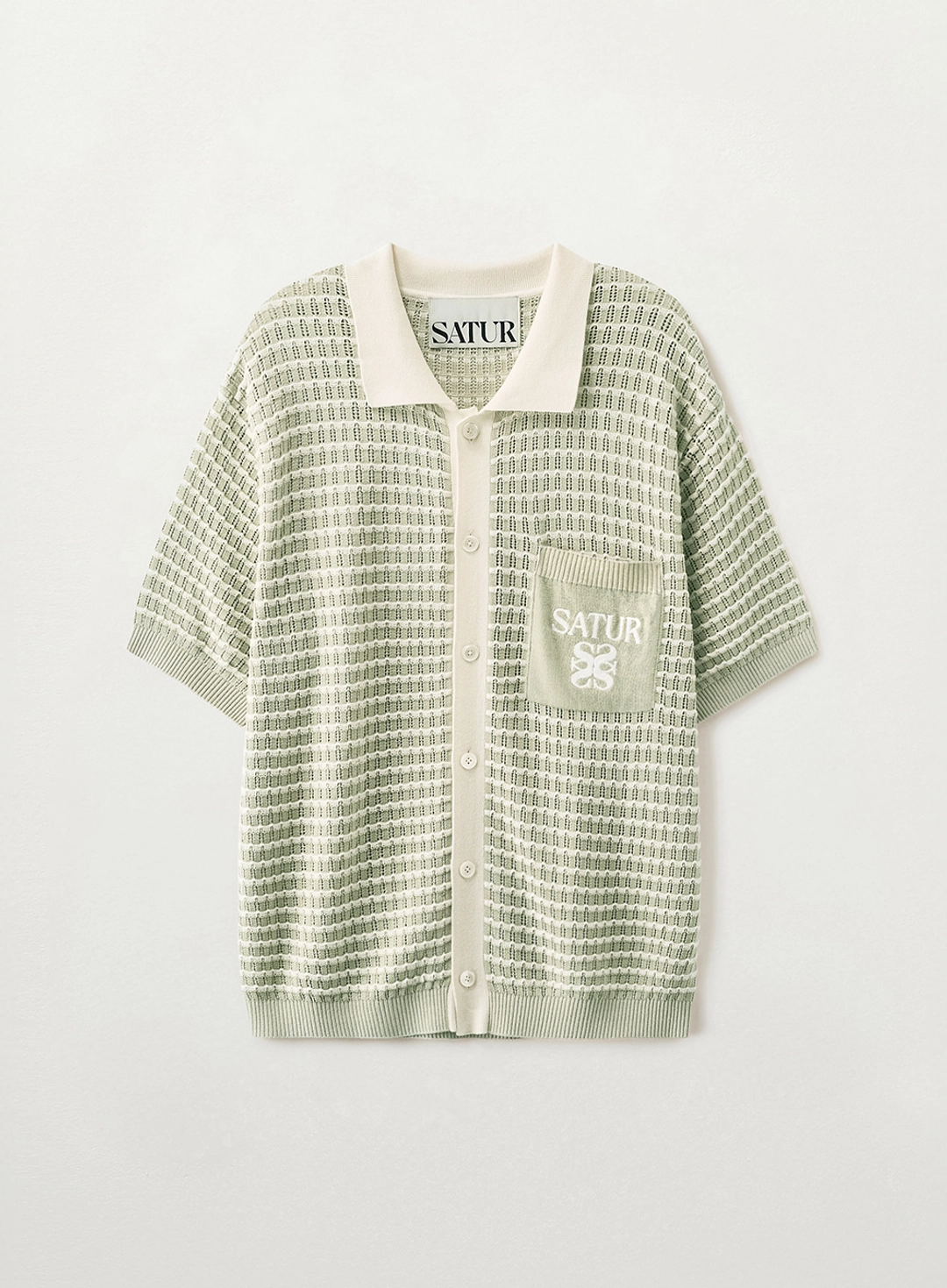 세터 Skashi Collar Half Knit Cardigan - Light Green 상품 이미지 1