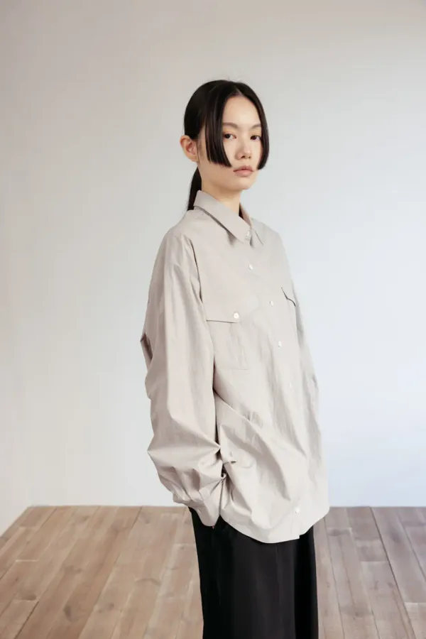 Two-Pocket Oversized Shirts (Mocha)