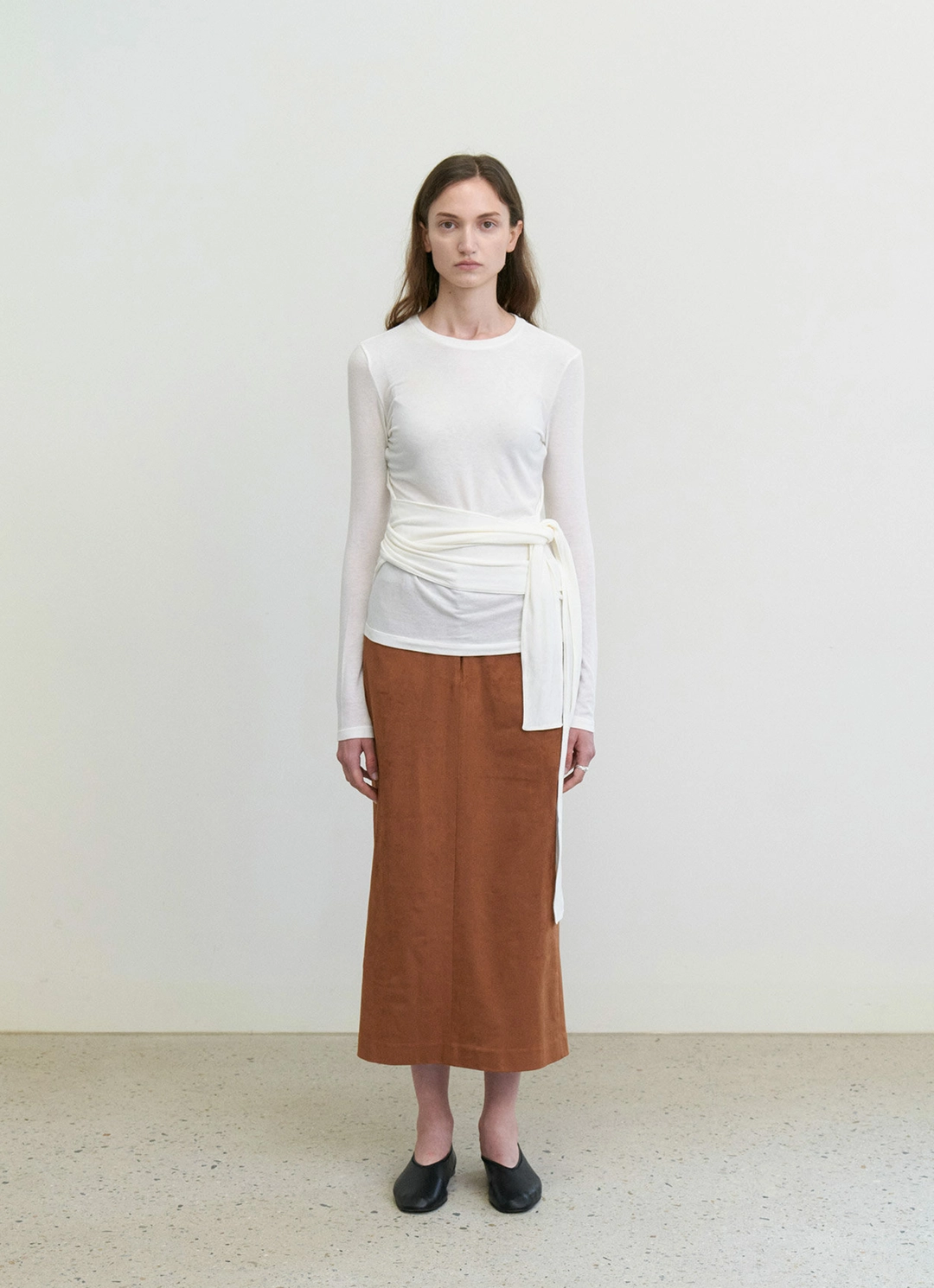 스텝어라운드 Waist wrap round wool t-shirts_IVORY 상품 이미지 2