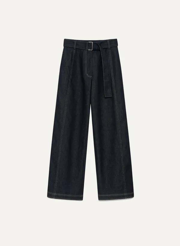 Belted Curve Pants Denim