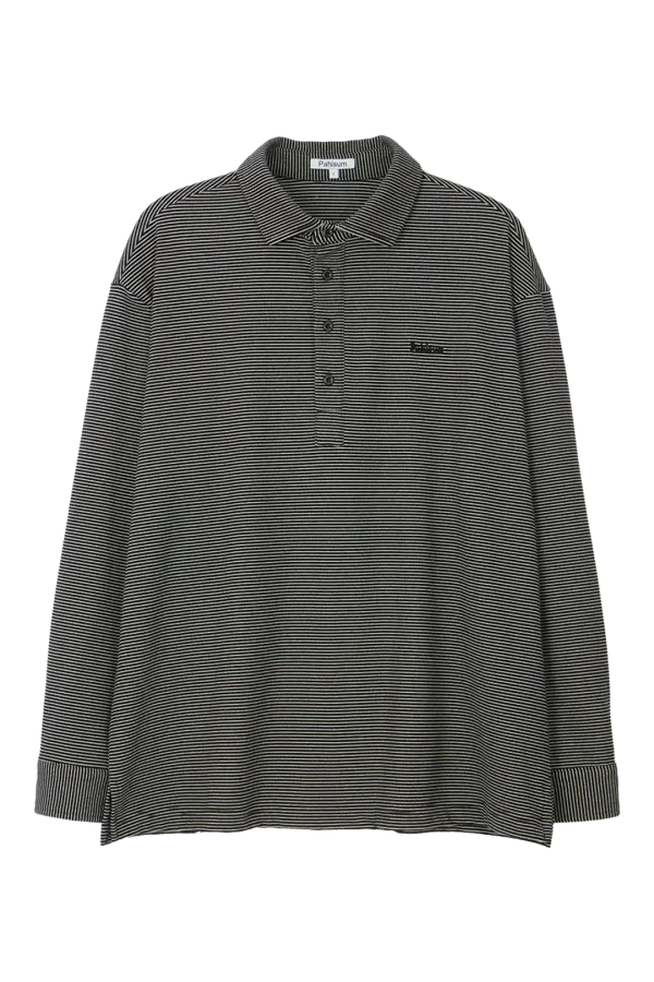 OVERSIZED STRIPE SHIRT_BLACK