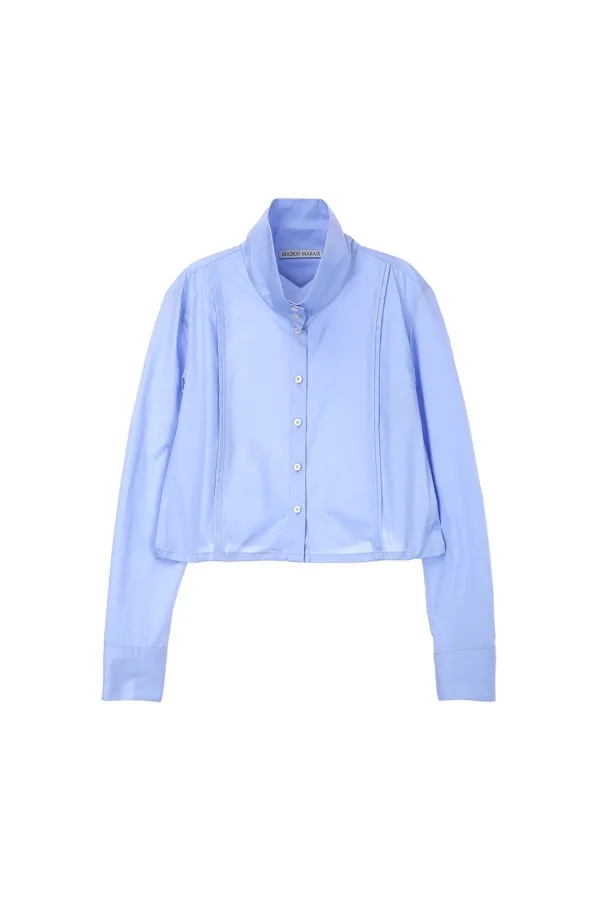 Wired Crop Shirt, Sky Blue