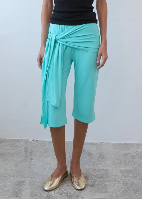 Knotted Capri Pants_Emerald