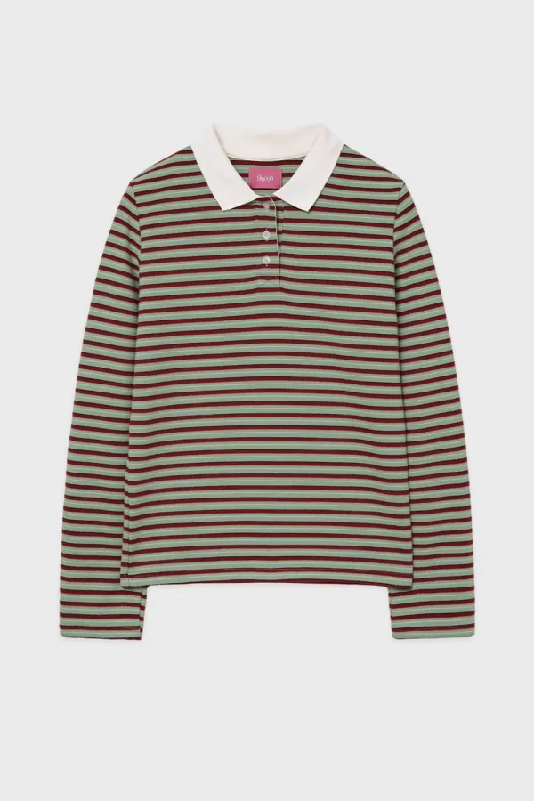 SN Stripe Collar T-shirt (Green)