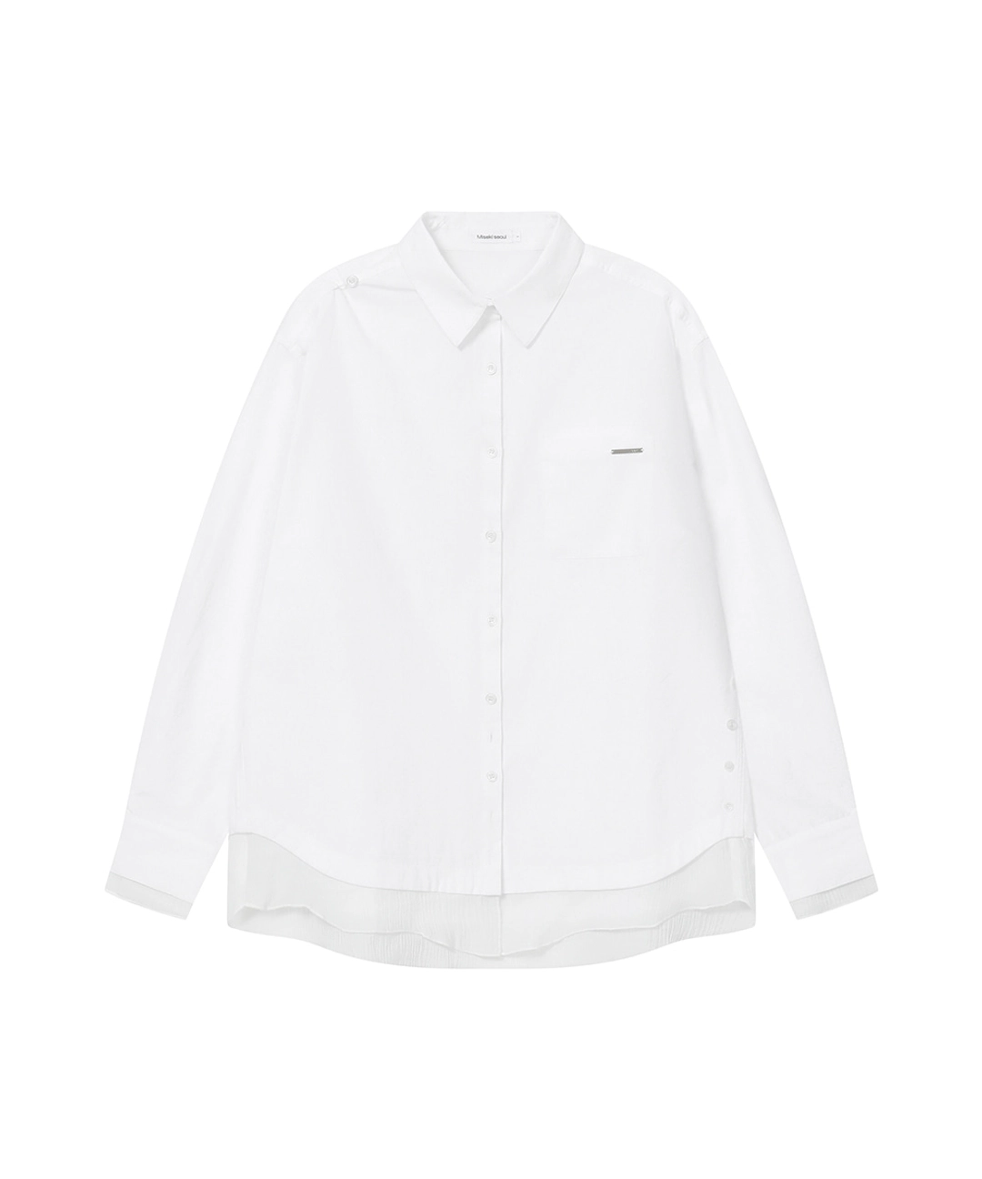 미세키서울 Oblique layered sheer shirts WHITE 상품 이미지 1