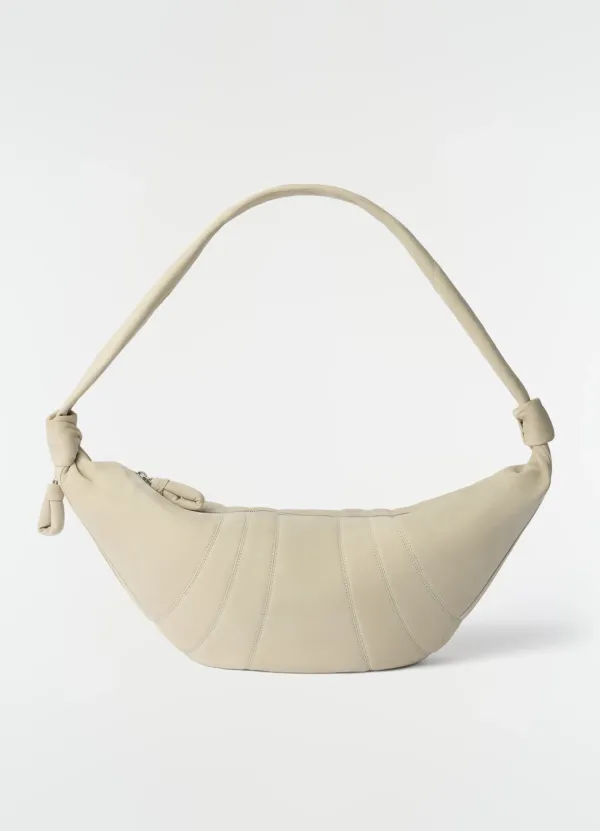 LARGE CROISSANT BAG IN ALPACA NUBUCK