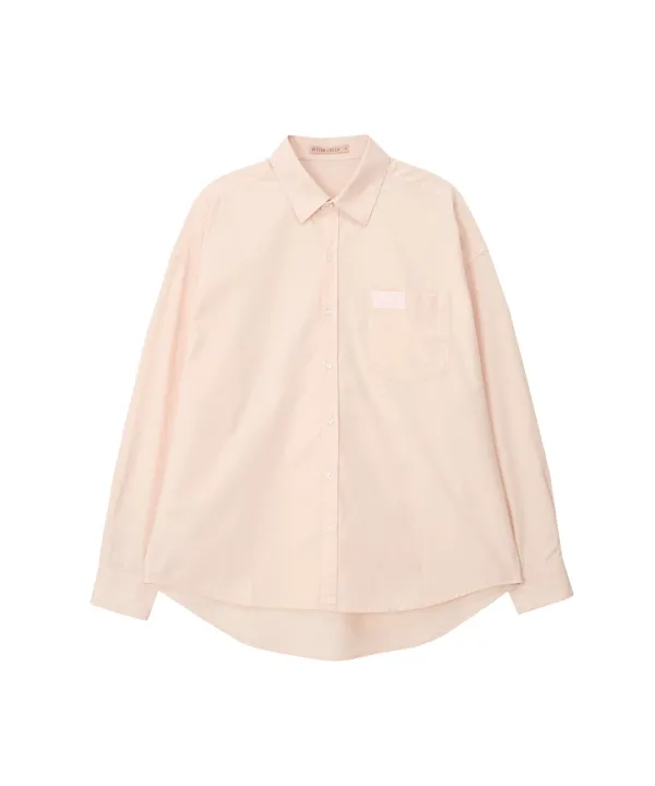 Melting Paper Overfit Shirt-Light Pink