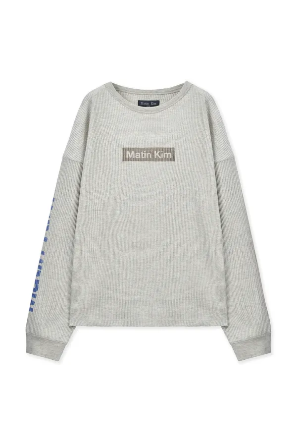SLEEVE LOGO WAFFLE TOP FOR MEN IN IVORY