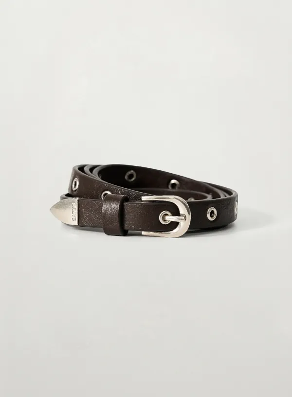 [신예은 Pick] Eyelet Buckle Belt - Brown