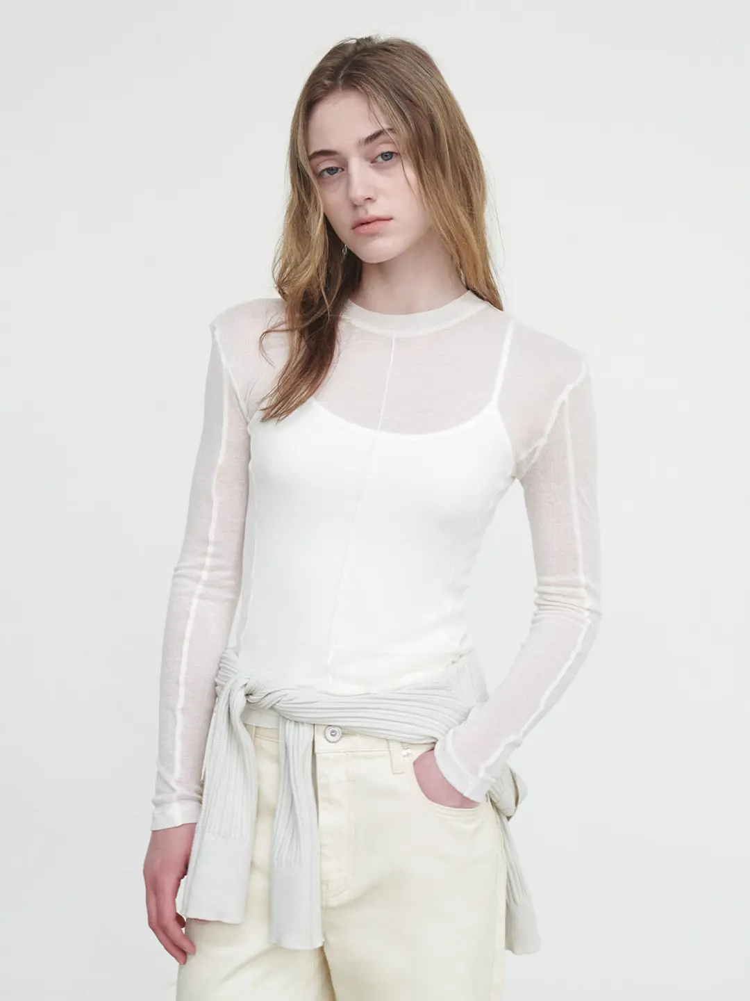 루에브르 See-through Jersey top SW6XE524_4color 상품 이미지 2