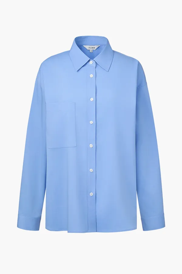 [3rd Re-order] Wrinkle Free Over-Fit Shirt, Sky Blue