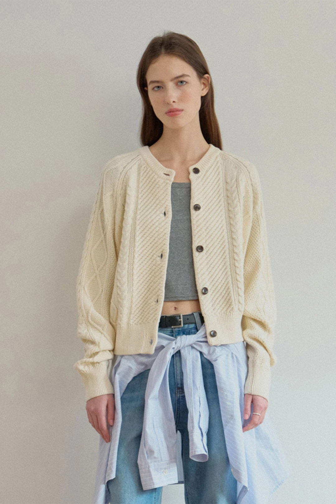 샤드라마 COTTON CABLE KNIT CARDIGAN 상품 이미지 2