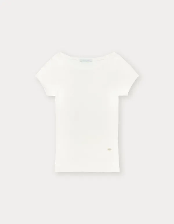 Boat Neck Pendant Top - Ivory