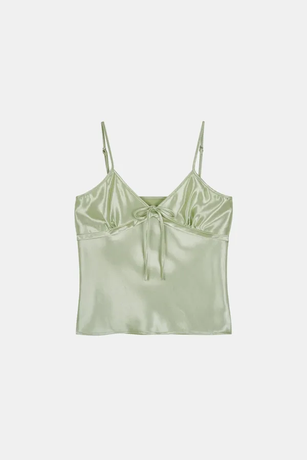 RIBBON SATIN SLEEVELESS_green