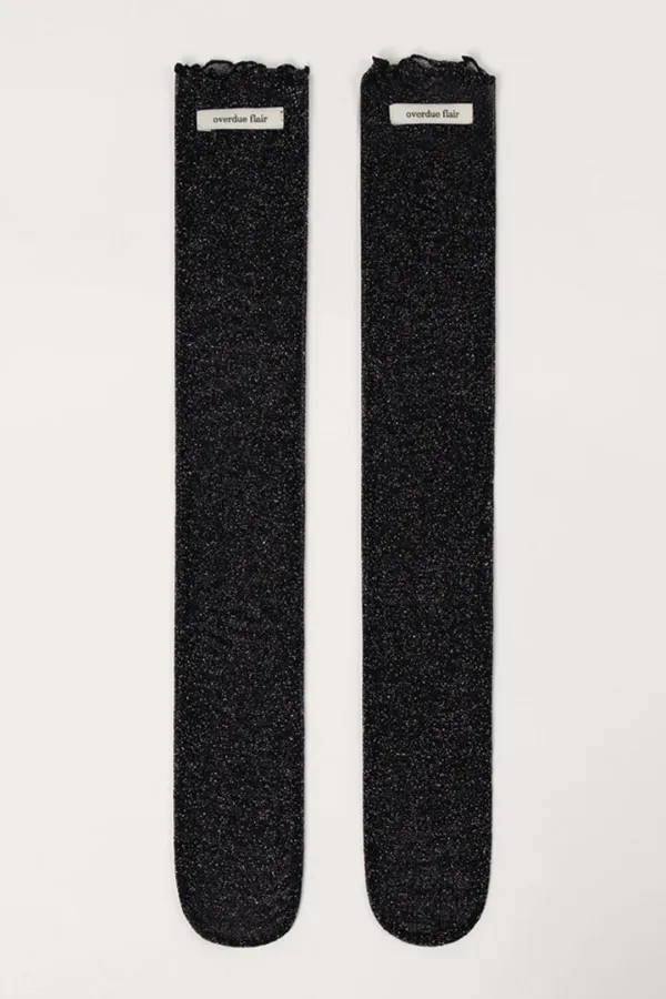GLITTER MESH SOCKS_BLACK
