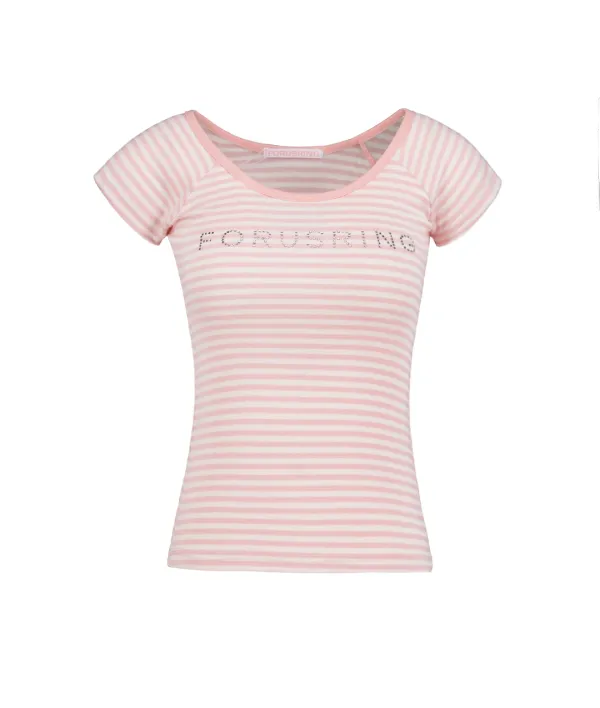 B.JEWEL LOGO TEE  [PINK STRIPE]