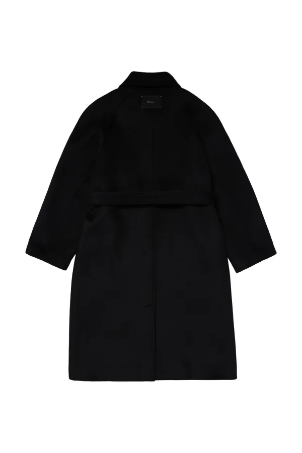 CASHMERE BLEND OVERFIT LONG COAT IN BLACK
