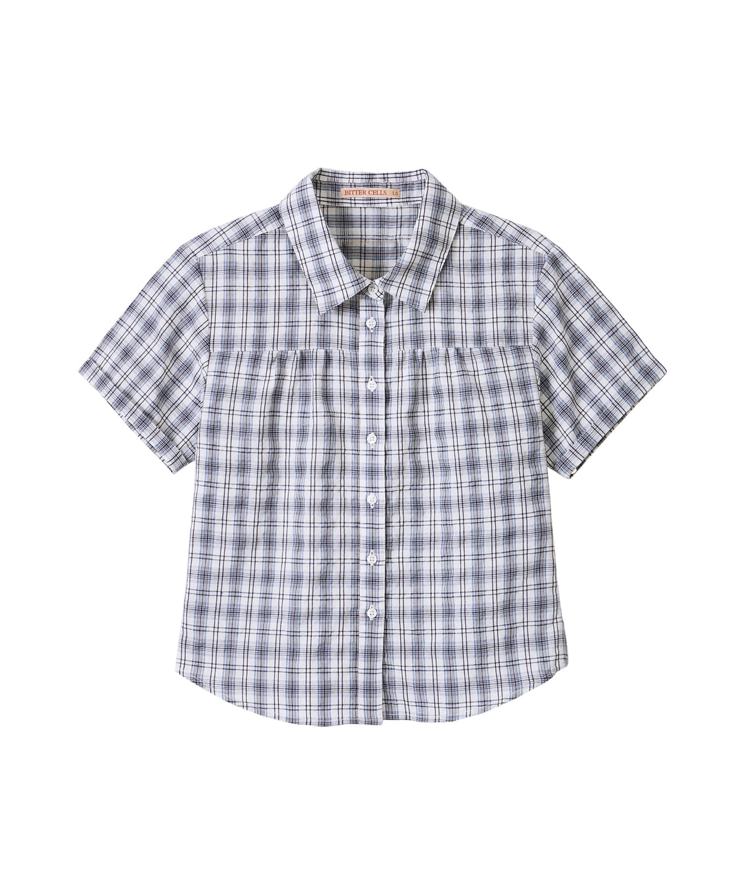 비터셀즈 Elodie Half Check Shirt-Blue 상품 이미지 1