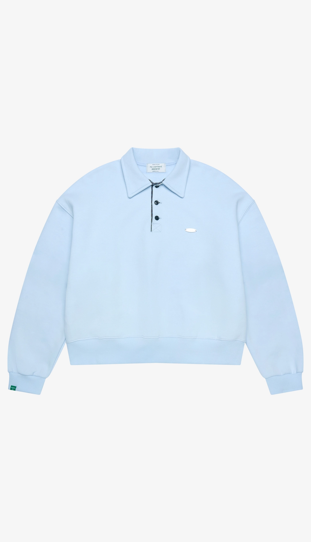 노컨텐츠 263. Collar Sweatshirt  _ Ice Blue 상품 이미지 1