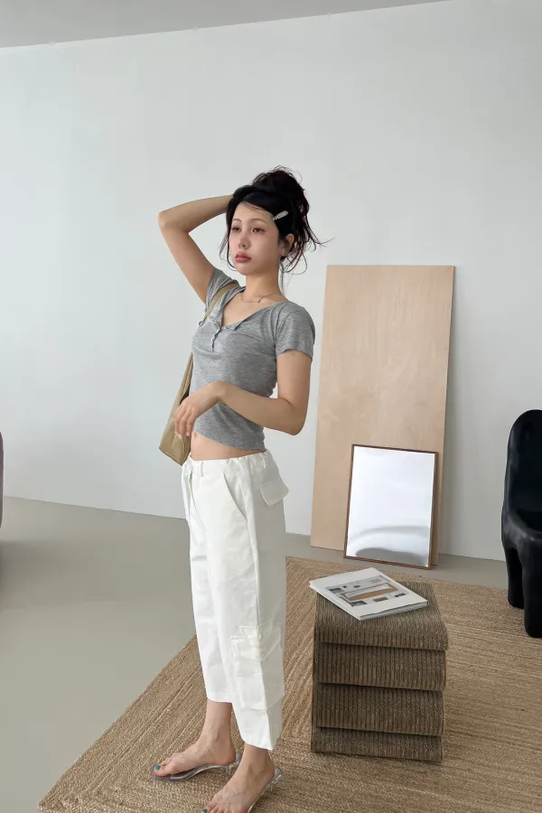 Tencel Henley Tee (gray)