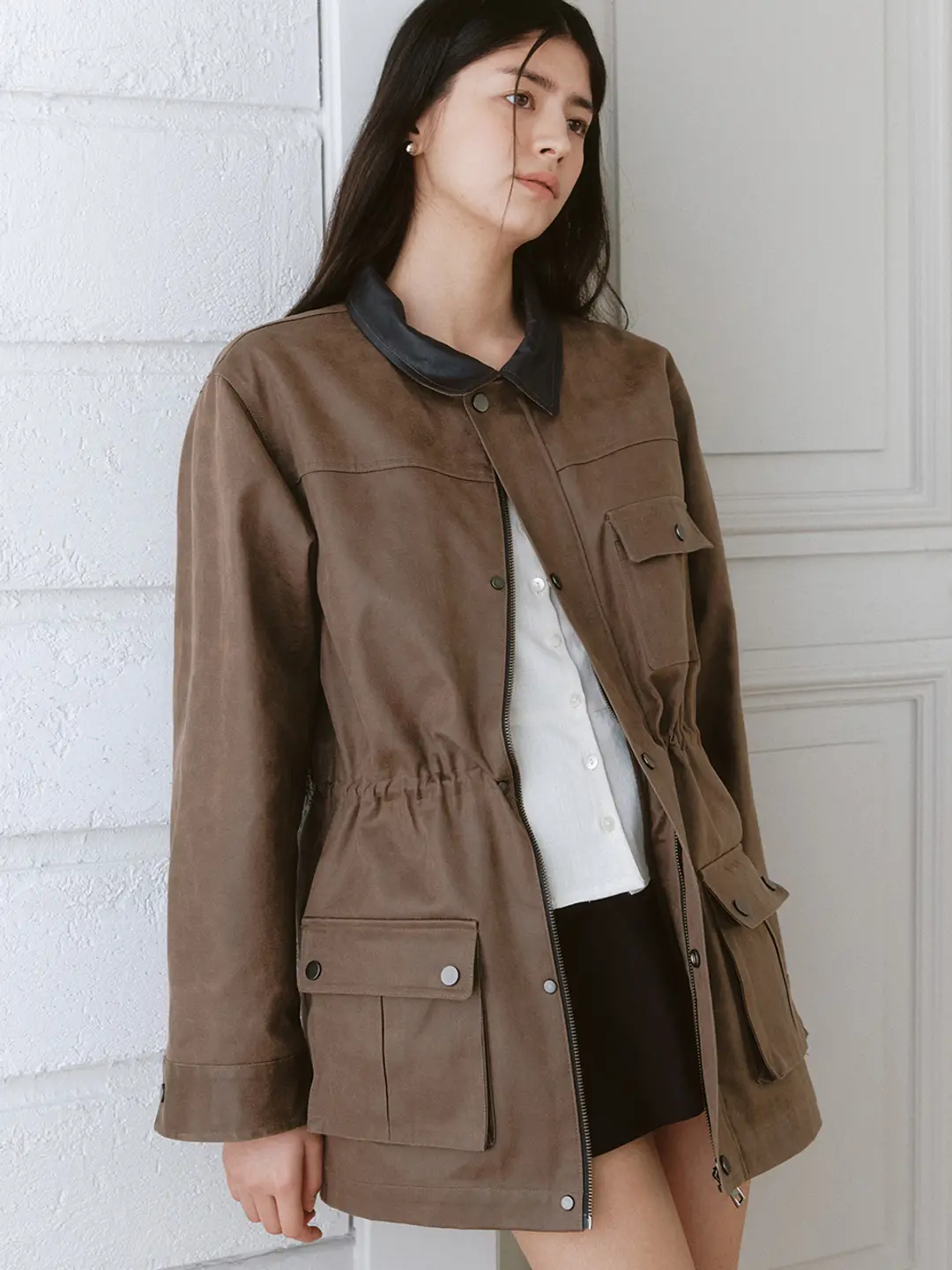 아워코모스 comos 1354 suede half work jacket (brown) 상품 이미지 2