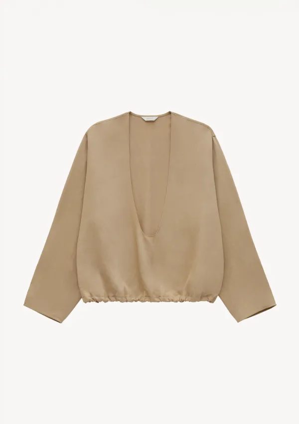 Fluid Layered Top in Beige