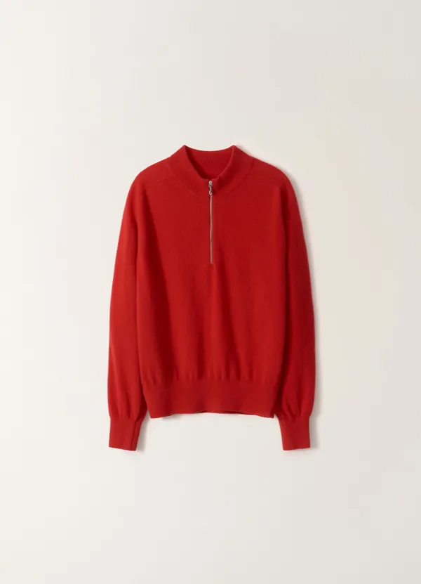 2ND / Lane Half Zip knit (Berry Red)