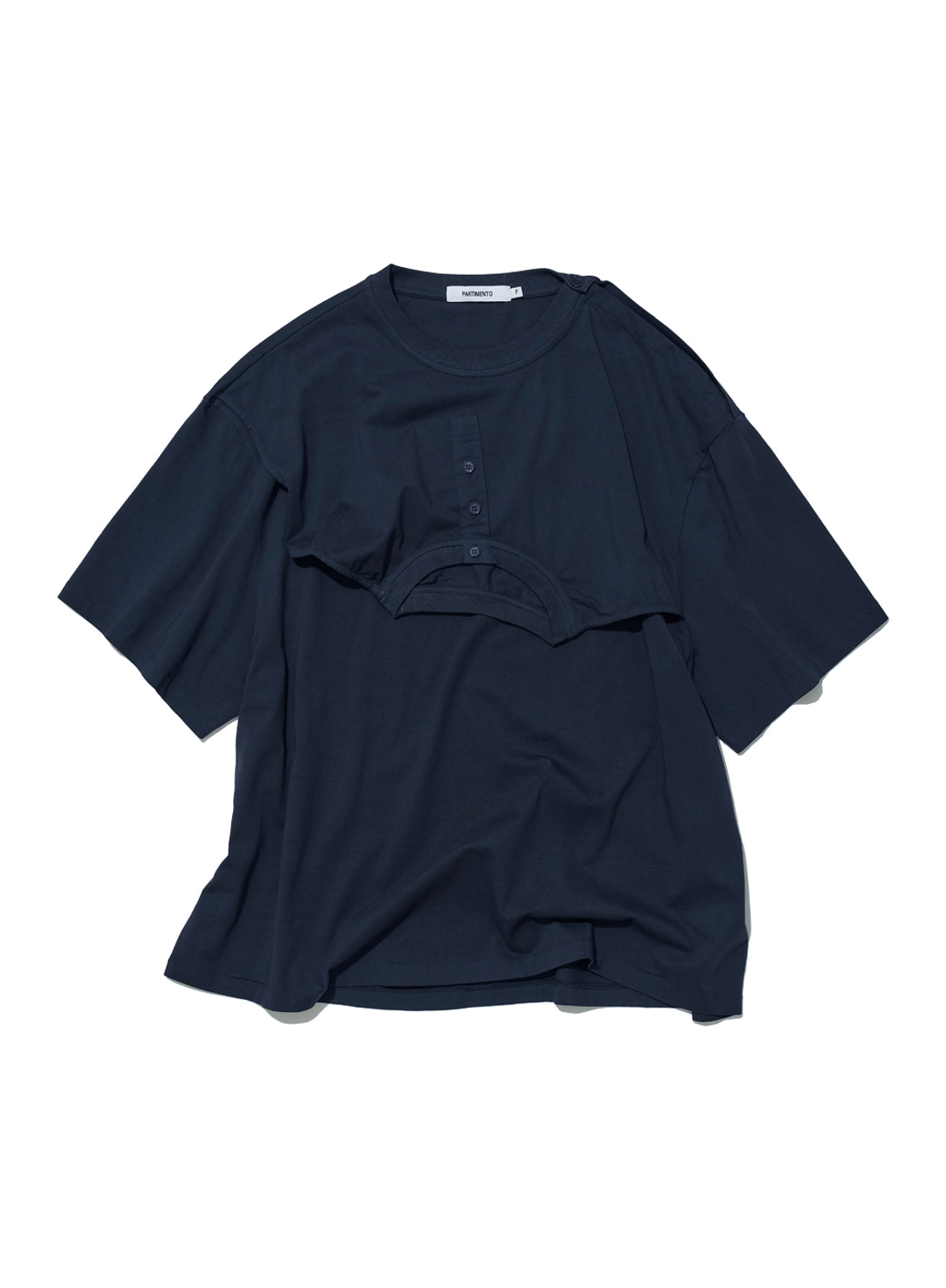 파르티멘토 [WOMEN] DECONSTRUCTED SHORT SLEEVE TEE_NAVY 상품 이미지 1