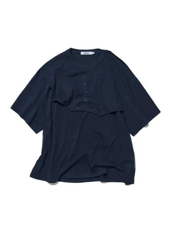 [WOMEN] DECONSTRUCTED SHORT SLEEVE TEE_NAVY