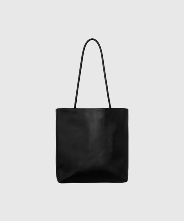 Line leather bag (Black)