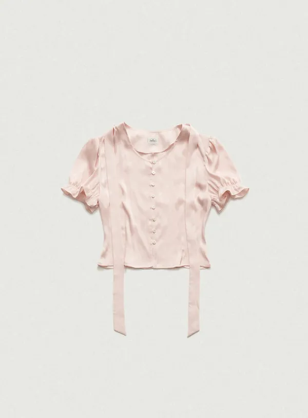 [Last Offer] Jasmine Dream Ribbon Dot Blouse_Pink