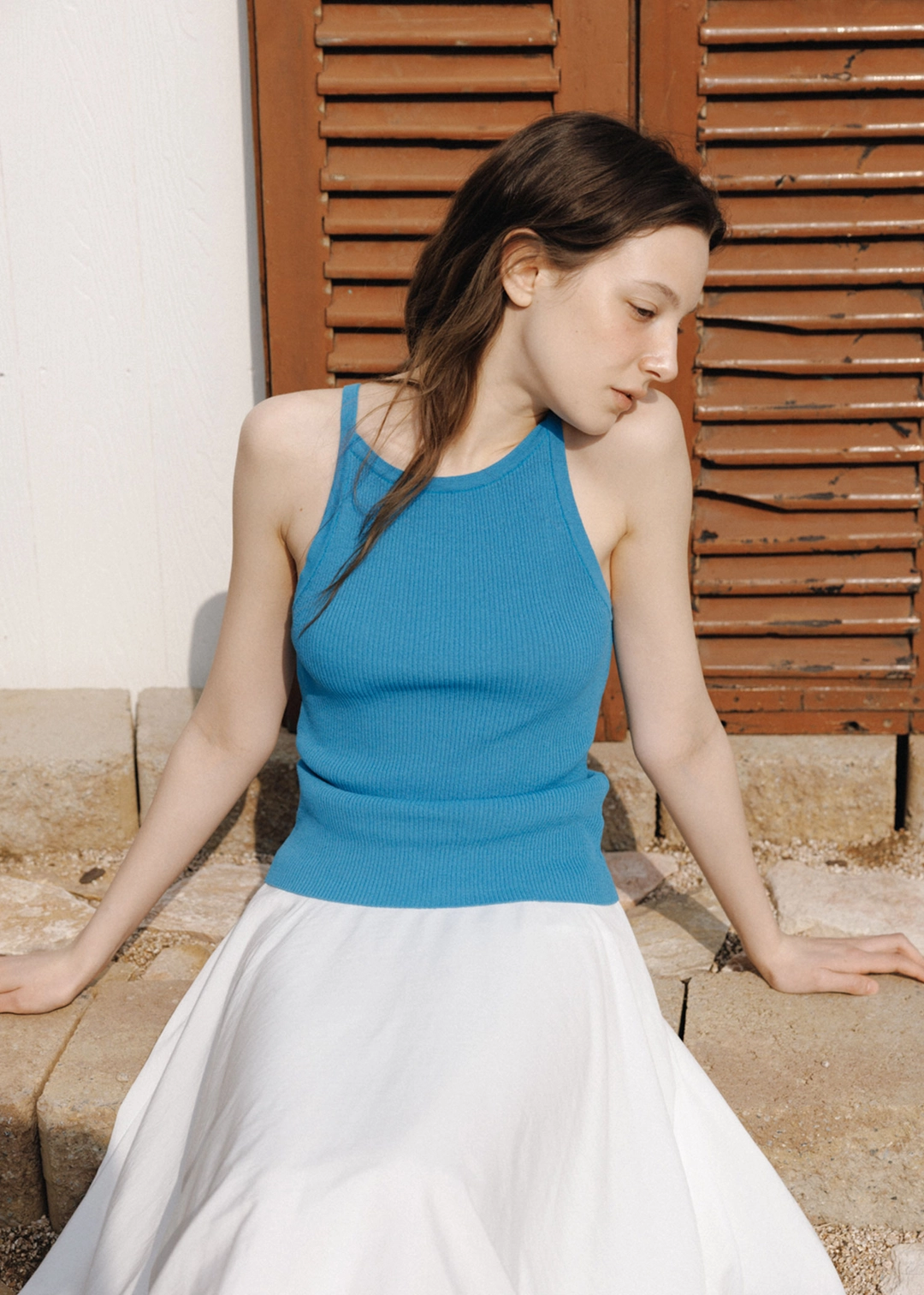 더라이 Rib Knit Sleeveless(Blue) 상품 이미지 2